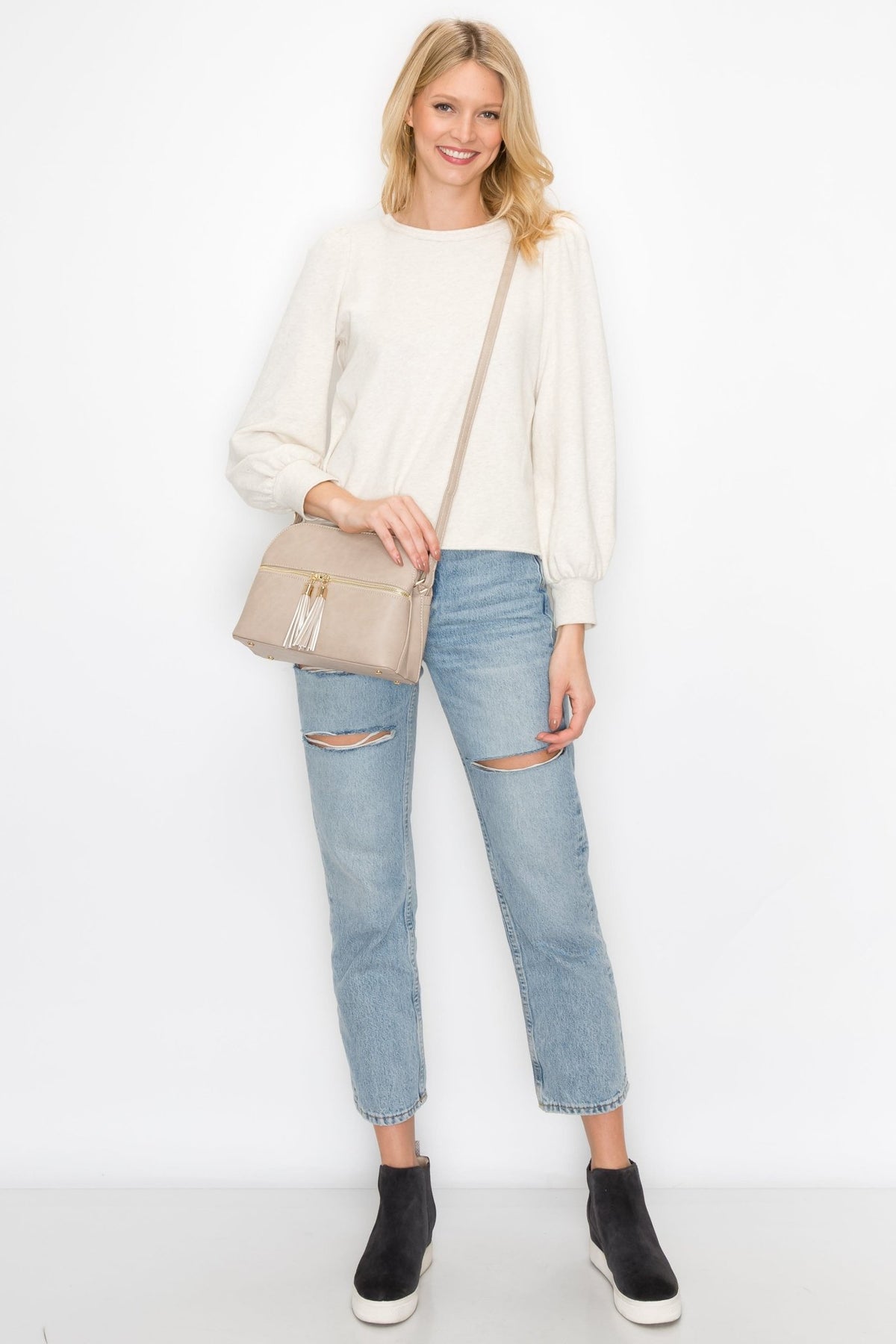 LP050 Selena Crossbody Bag With Tassel Detail - MiMi Wholesale