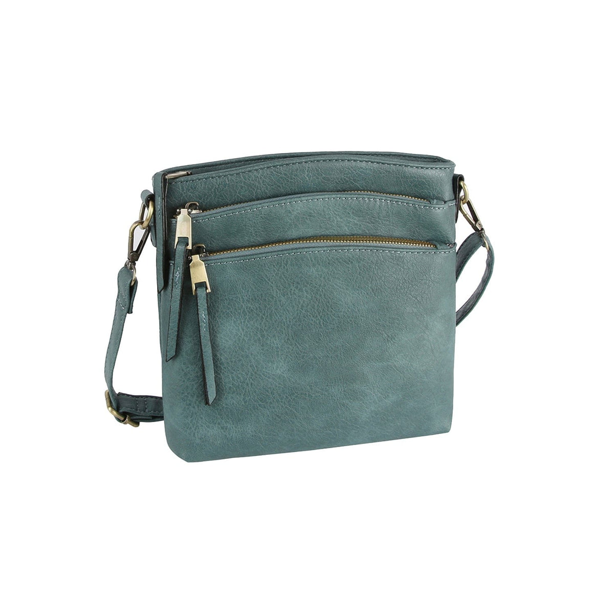 LQ284 - 1 Triple Zipper Crossbody Bag - MiMi Wholesale