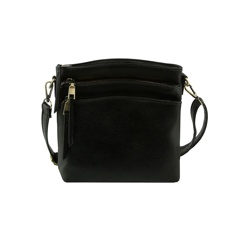 LQ284 - 1 Triple Zipper Crossbody Bag - MiMi Wholesale