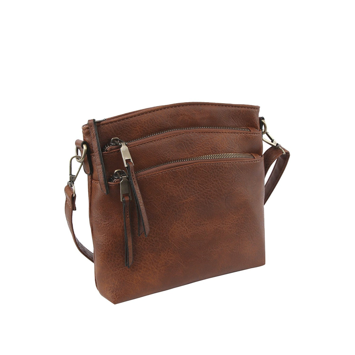 LQ284 - 1 Triple Zipper Crossbody Bag - MiMi Wholesale