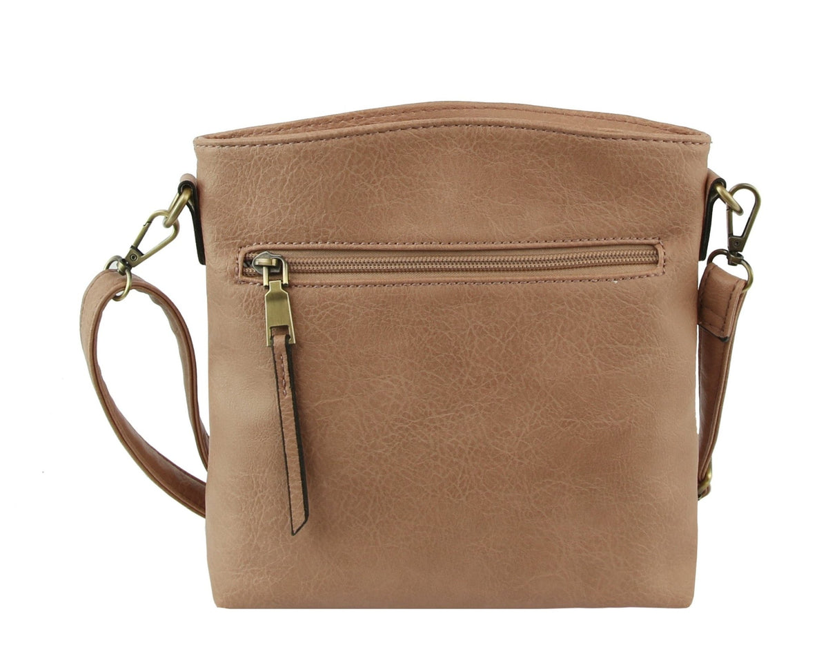 LQ284 - 1 Triple Zipper Crossbody Bag - MiMi Wholesale