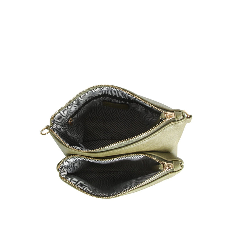 LQ342 - Z Melissa Multi Zip Pocket Crossbody With Guitar Strap - MiMi Wholesale