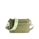 LQ342 - Z Melissa Multi Zip Pocket Crossbody With Guitar Strap - MiMi Wholesale