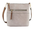 LQF038 Elina Zipper Front Crossbody Bag - MiMi Wholesale