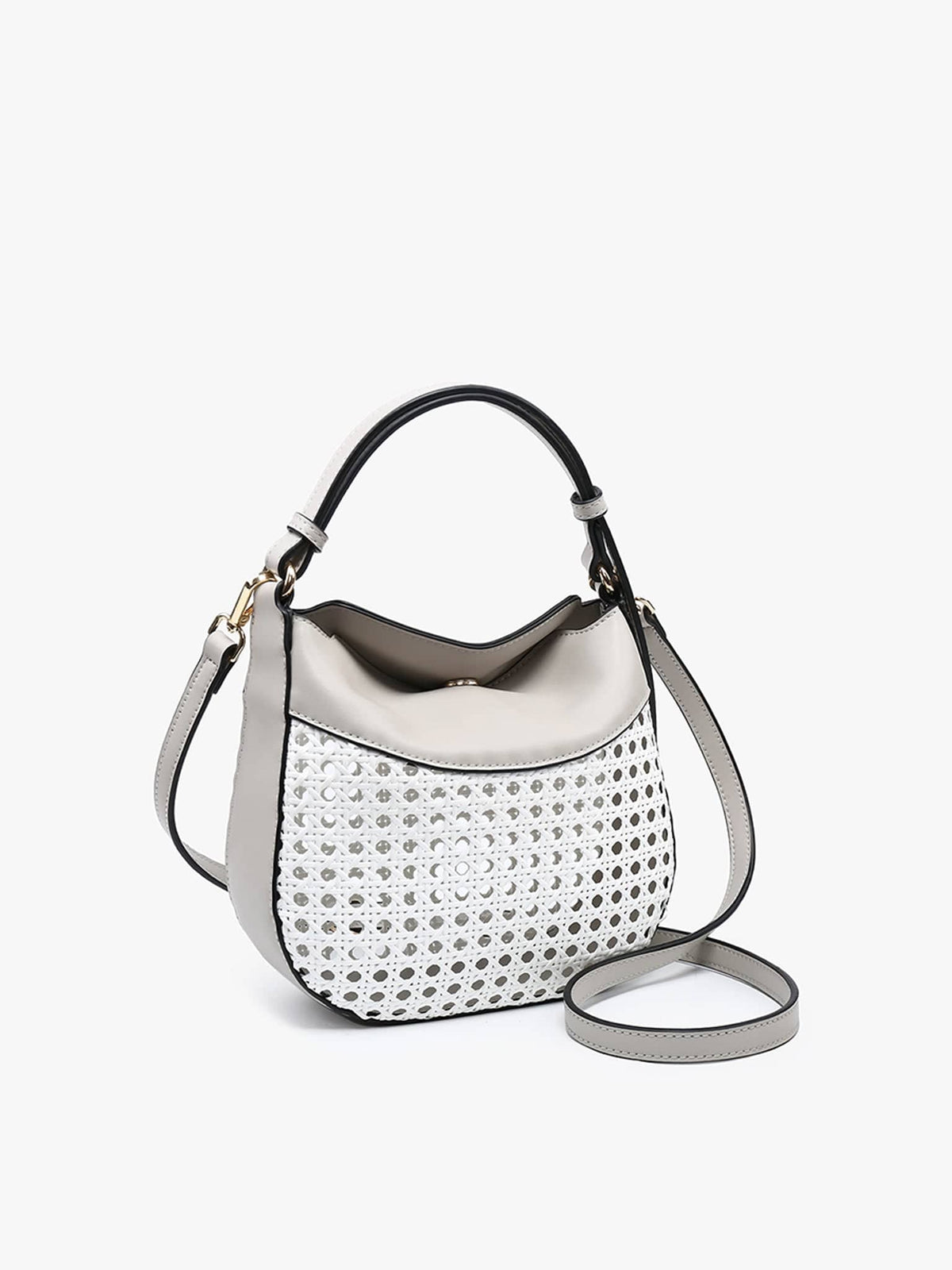 M2472 Evans Rattan/Vegan Leather Crossbody - MiMi Wholesale