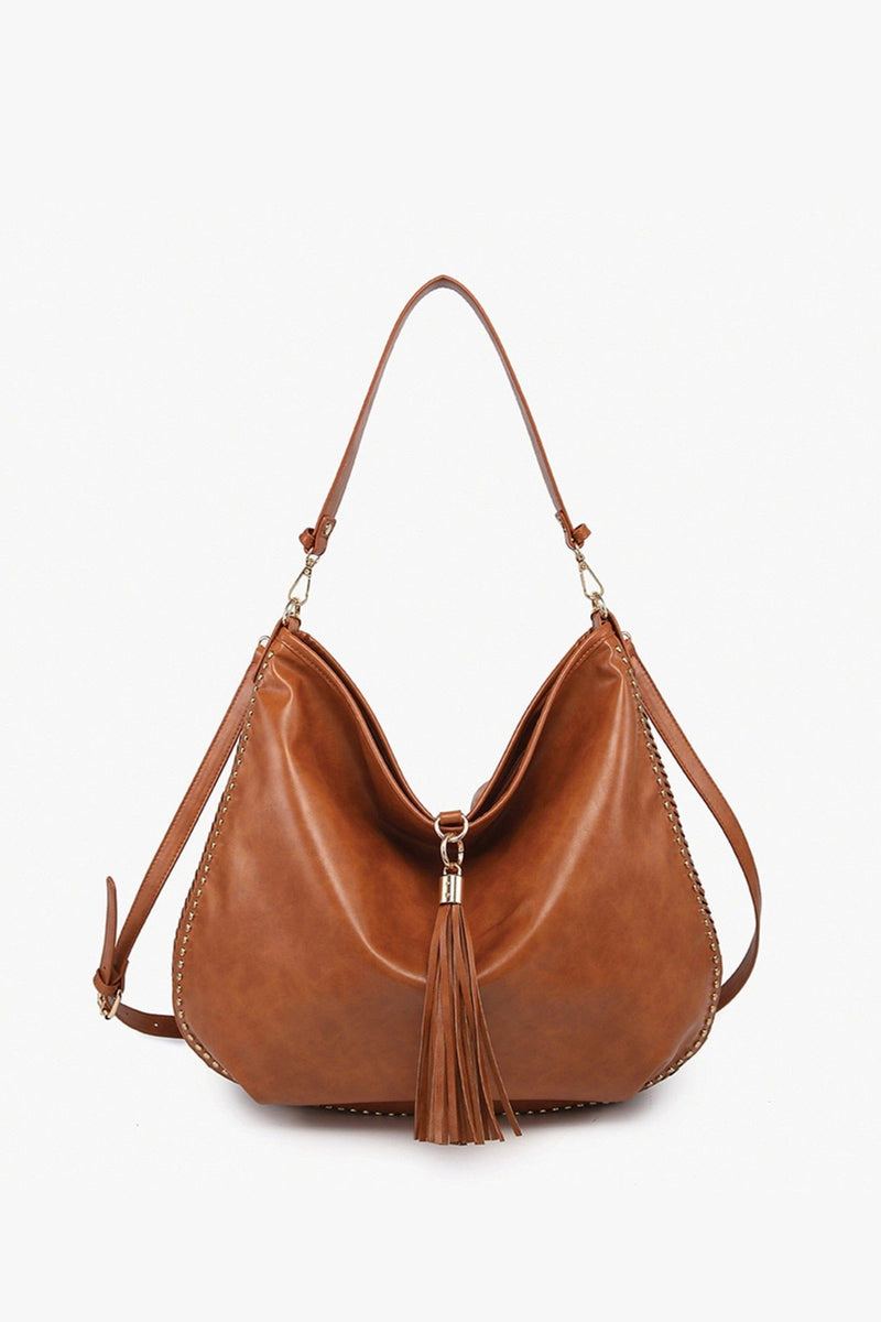 M2546 Demi Distressed Studded Hobo Bag - MiMi Wholesale