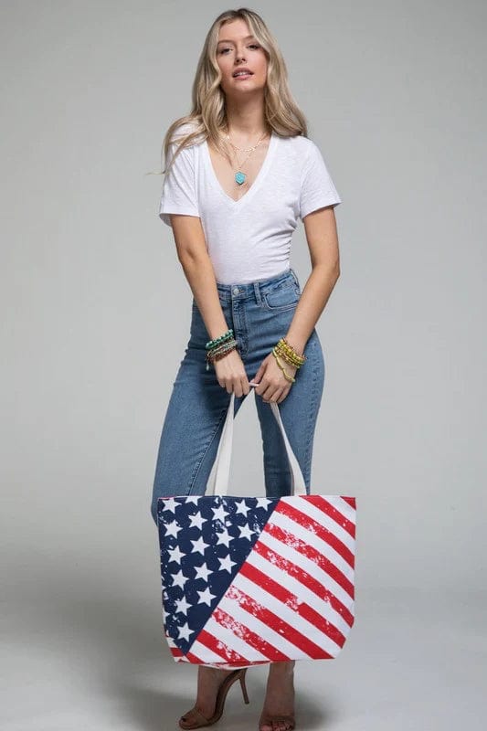 MB0099 American Flag Beach Bag - MiMi Wholesale