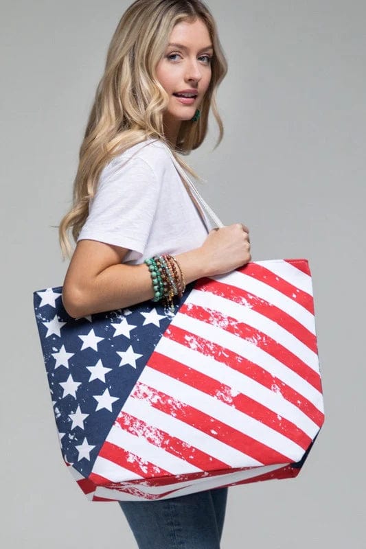 MB0099 American Flag Beach Bag - MiMi Wholesale