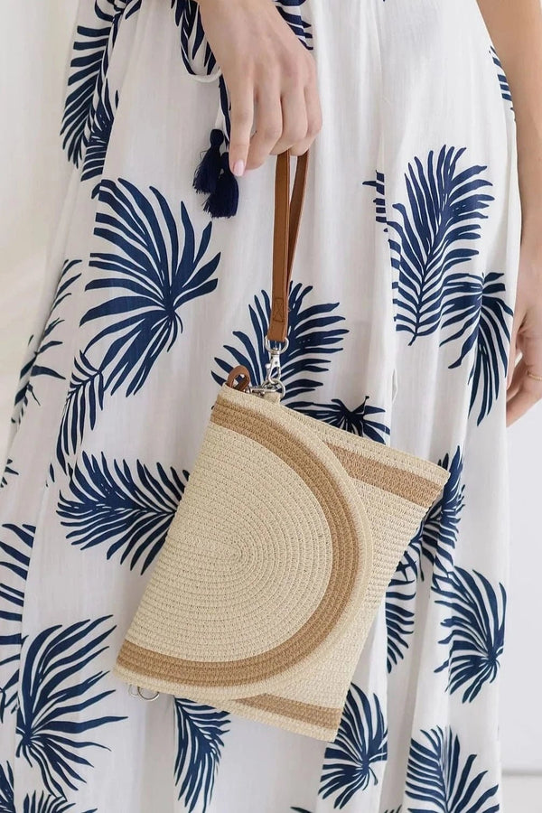 MB0182 Josie Straw Crossbody/Clutch - MiMi Wholesale