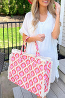 MB0200 Michelle Boho Pattern Fringe Tote Bag - MiMi Wholesale