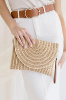 MB0215 Georgia Striped Straw Crossbody/Clutch - MiMi Wholesale