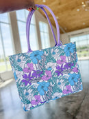 MB0222 Sasha Flower Pattern Tote Bag - MiMi Wholesale