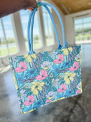 MB0222 Sasha Flower Pattern Tote Bag - MiMi Wholesale