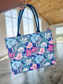 MB0222 Sasha Flower Pattern Tote Bag - MiMi Wholesale