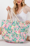 MB0255 Hand Drawn Grapefruit Beach Tote - MiMi Wholesale