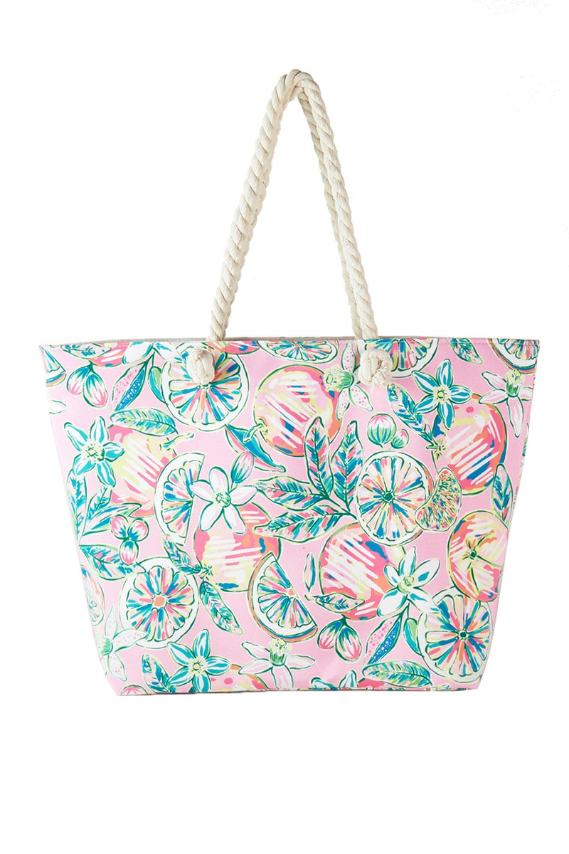 MB0255 Hand Drawn Grapefruit Beach Tote - MiMi Wholesale