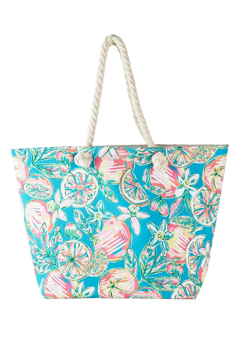 MB0255 Hand Drawn Grapefruit Beach Tote - MiMi Wholesale