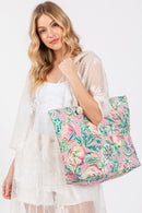 MB0255 Hand Drawn Grapefruit Beach Tote - MiMi Wholesale