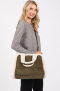 MB0260 Fleece Trimmed Tote/Crossbody Bag - MiMi Wholesale