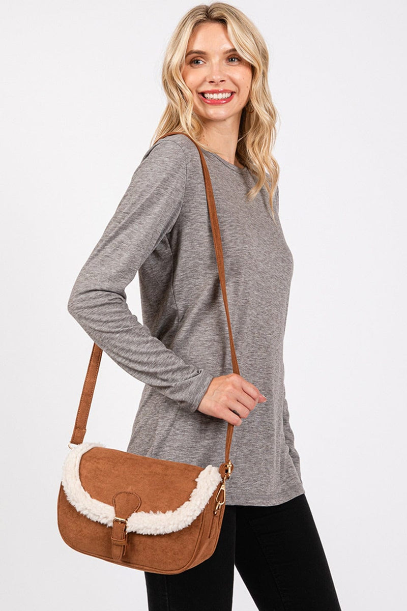 Suede Ugg Crossbody Bag Chestnut Quinn Small Crossbody Suede