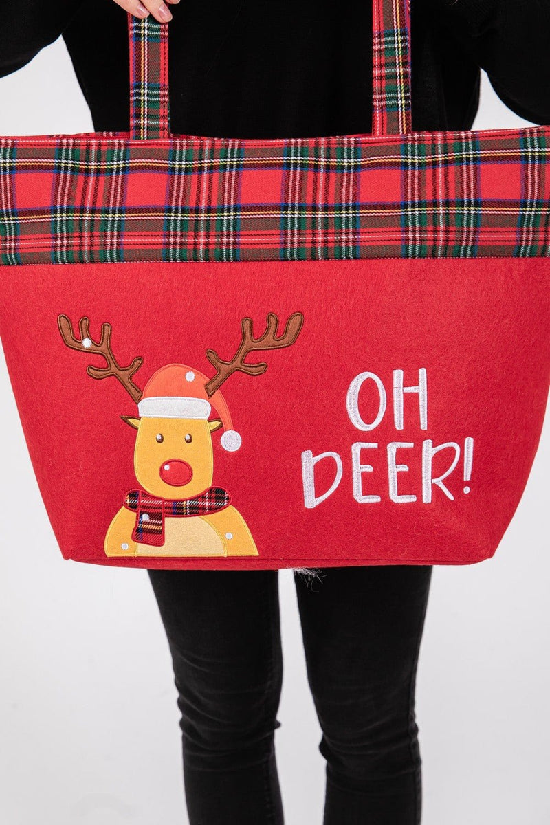 MB0265 Oh Deer Reindeer Christmas Tote Bag - MiMi Wholesale