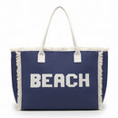 MB0268 Embroidered Beach Letter Fringe Tote Bag - MiMi Wholesale