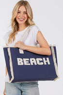 MB0268 Embroidered Beach Letter Fringe Tote Bag - MiMi Wholesale