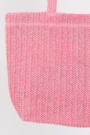 MB0271 Solid Crochet Straw Tote Bag - MiMi Wholesale