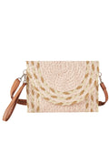 MB0297 Mixed Color Detail Straw Clutch/Crossbody Bag - MiMi Wholesale