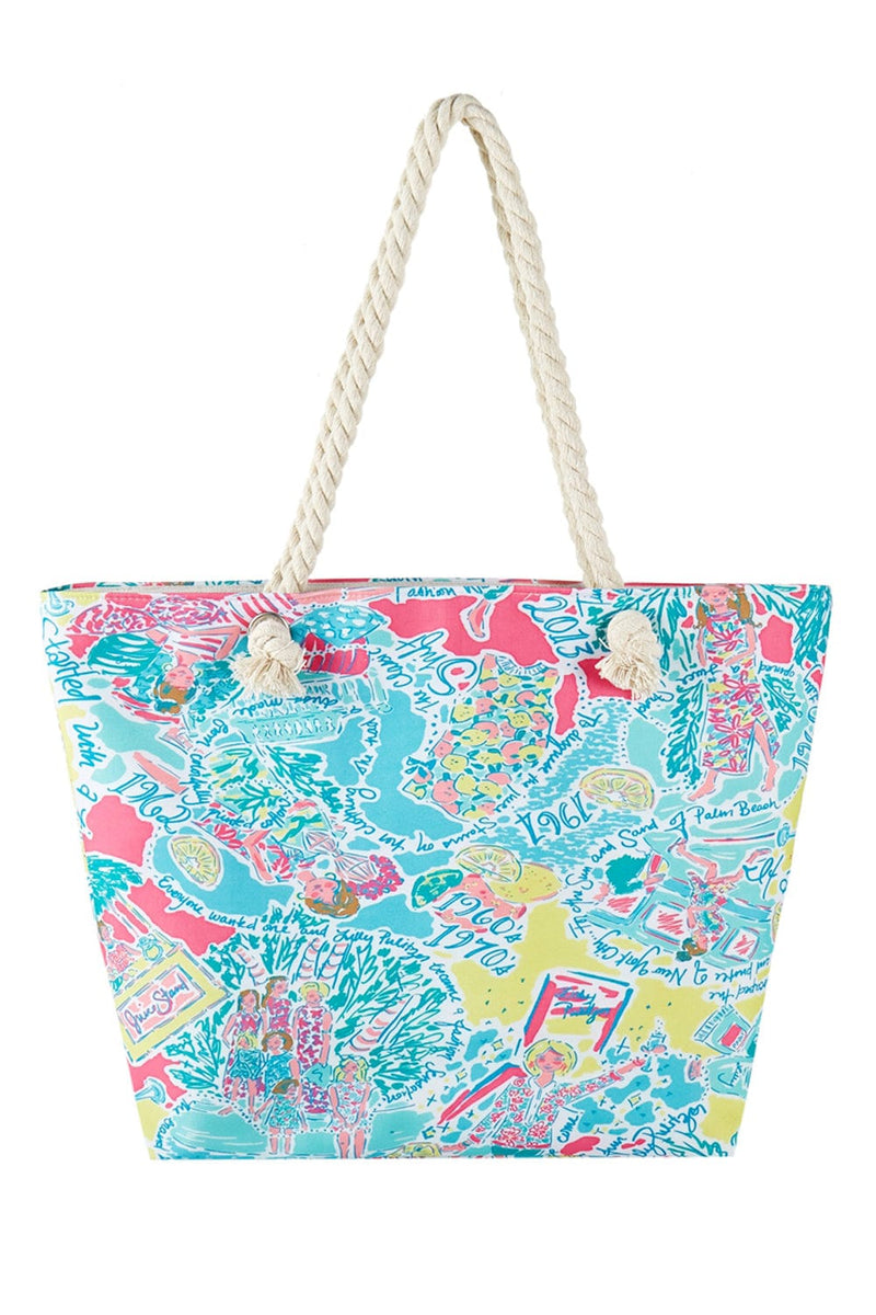 MB0309 Girls Print Rope Strap Tote Bag - MiMi Wholesale