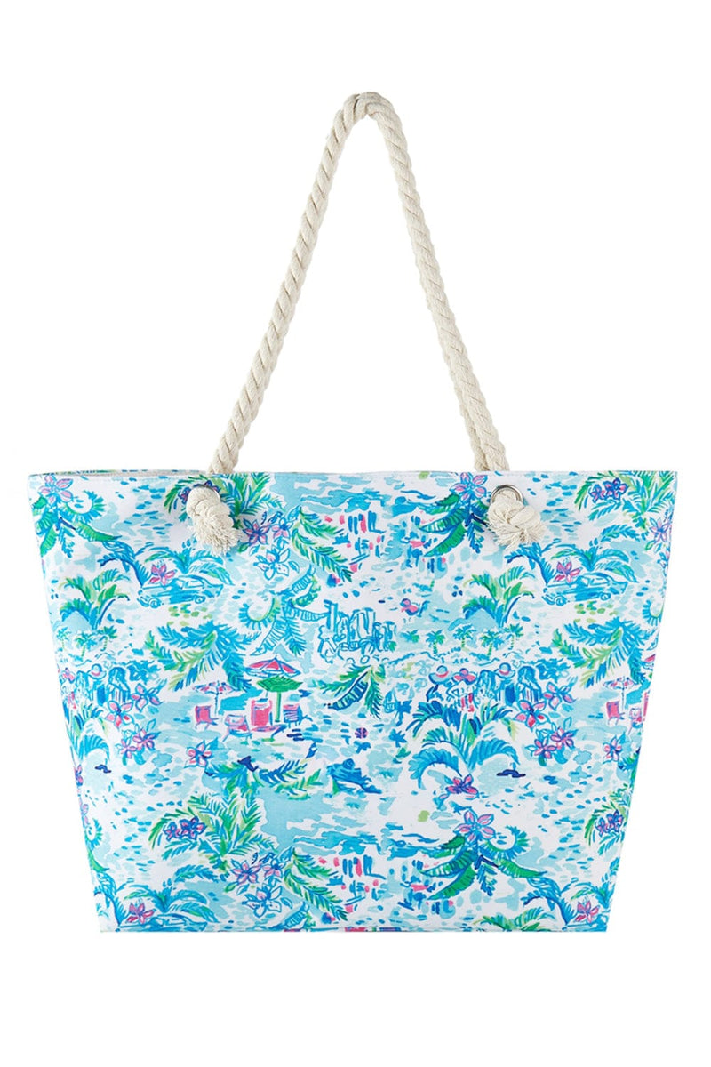 MB0312 Trees Print Rope Strap Tote Bag - MiMi Wholesale