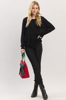 MB0321 Christmas Tote Bag With Plaid Blow - MiMi Wholesale