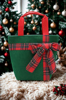 MB0321 Christmas Tote Bag With Plaid Blow - MiMi Wholesale