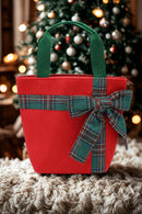 MB0321 Christmas Tote Bag With Plaid Blow - MiMi Wholesale