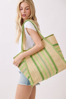 MB0323 Jennifer Multi Color Straw Beach Tote Bag - MiMi Wholesale