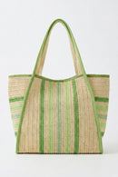 MB0323 Jennifer Multi Color Straw Beach Tote Bag - MiMi Wholesale
