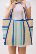 MB0323 Jennifer Multi Color Straw Beach Tote Bag - MiMi Wholesale