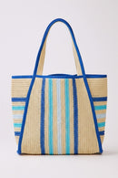 MB0323 Jennifer Multi Color Straw Beach Tote Bag - MiMi Wholesale