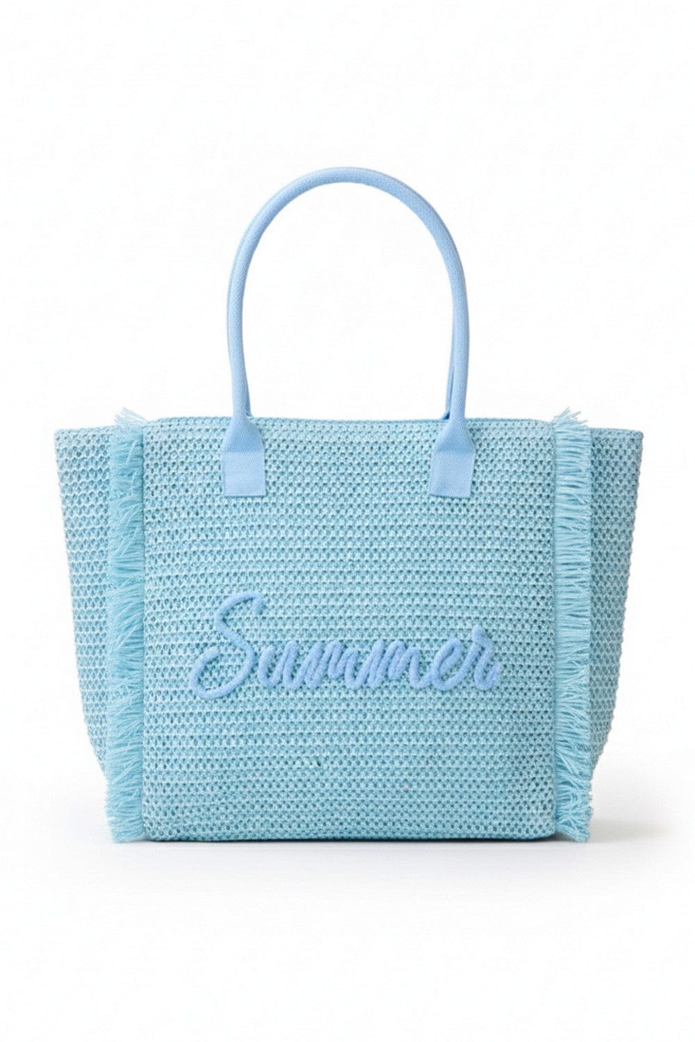 MB0326 Straw Fringe Summer Beach Tote Bag - MiMi Wholesale