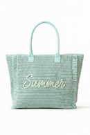MB0326 Straw Fringe Summer Beach Tote Bag - MiMi Wholesale