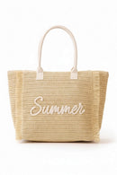 MB0326 Straw Fringe Summer Beach Tote Bag - MiMi Wholesale