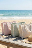 MB0328 Boho Geometric Elephant Print Fringe Beach Tote Bag - MiMi Wholesale