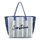 MB0329 Vintage Sunshine Strip Fringe Beach Tote Bag - MiMi Wholesale