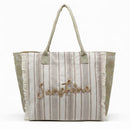 MB0329 Vintage Sunshine Strip Fringe Beach Tote Bag - MiMi Wholesale