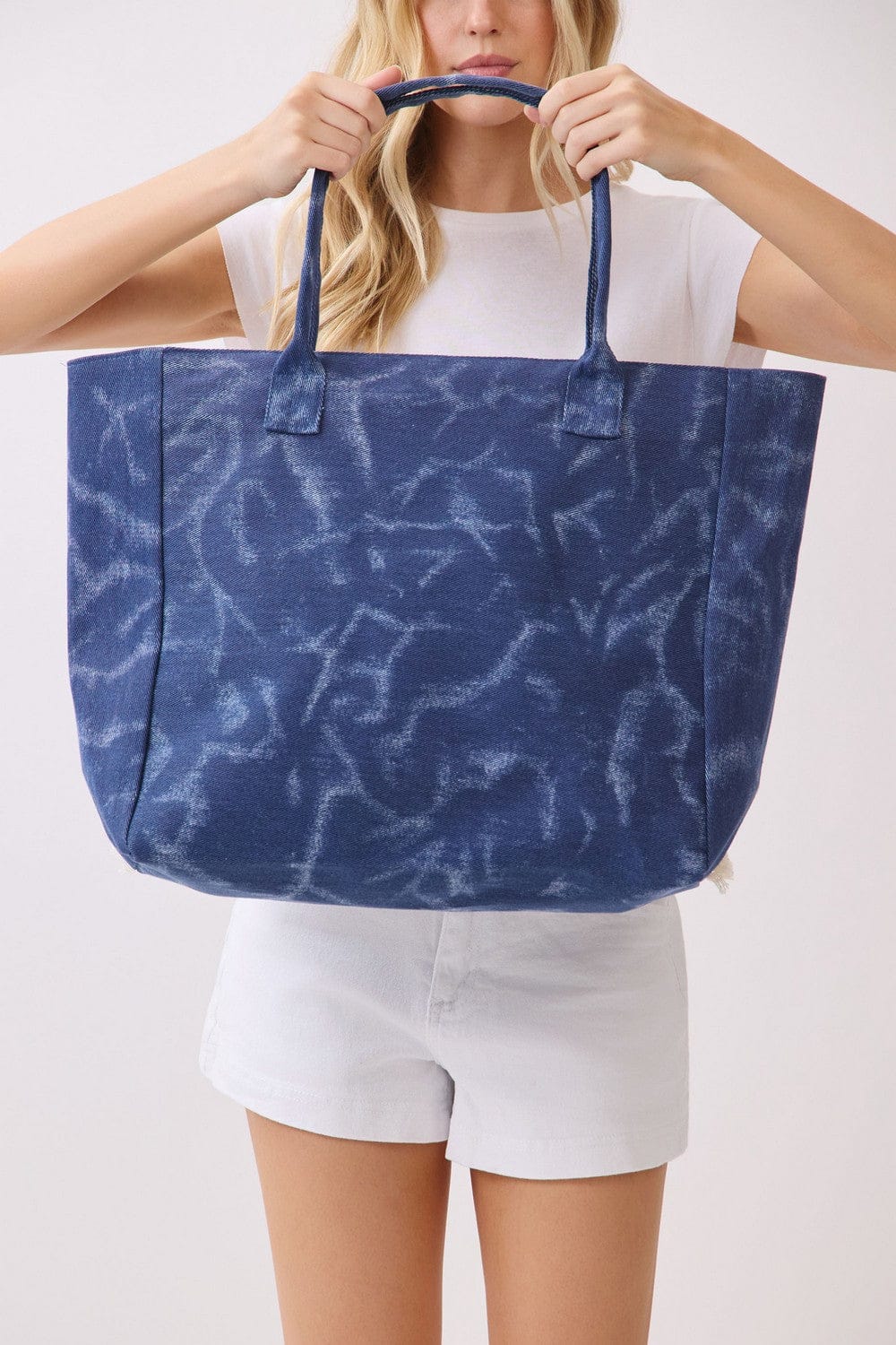 MB0329 Vintage Sunshine Strip Fringe Beach Tote Bag - MiMi Wholesale