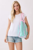 MB0330 Terry Cloth Fringe Beach Tote Bag - MiMi Wholesale