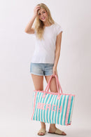 MB0331 Striped Terry Cloth Beach Tote Bag - MiMi Wholesale