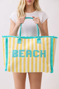 MB0331 Striped Terry Cloth Beach Tote Bag - MiMi Wholesale