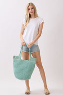 MB0339 Shannon Handmade Straw Tote Bag - MiMi Wholesale
