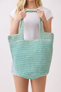 MB0339 Shannon Handmade Straw Tote Bag - MiMi Wholesale